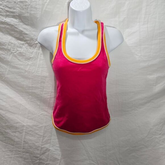 Vintage y2k French connection pink orange baby tee tank top - Picture 2 of 6